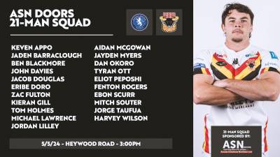 ASN DOORS SQUAD NAMED FOR LIONS CLASH