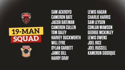 RESERVES SQUAD NAMED FOR RED DEVILS CLASH