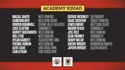 ACADEMY SQUAD NAMED FOR TIGERS CLASH
