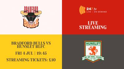 BULLS VS HUNSLET TO BE STREAMED