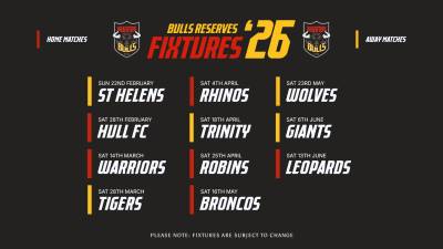 2026 RESERVES FIXTURES REVEALED